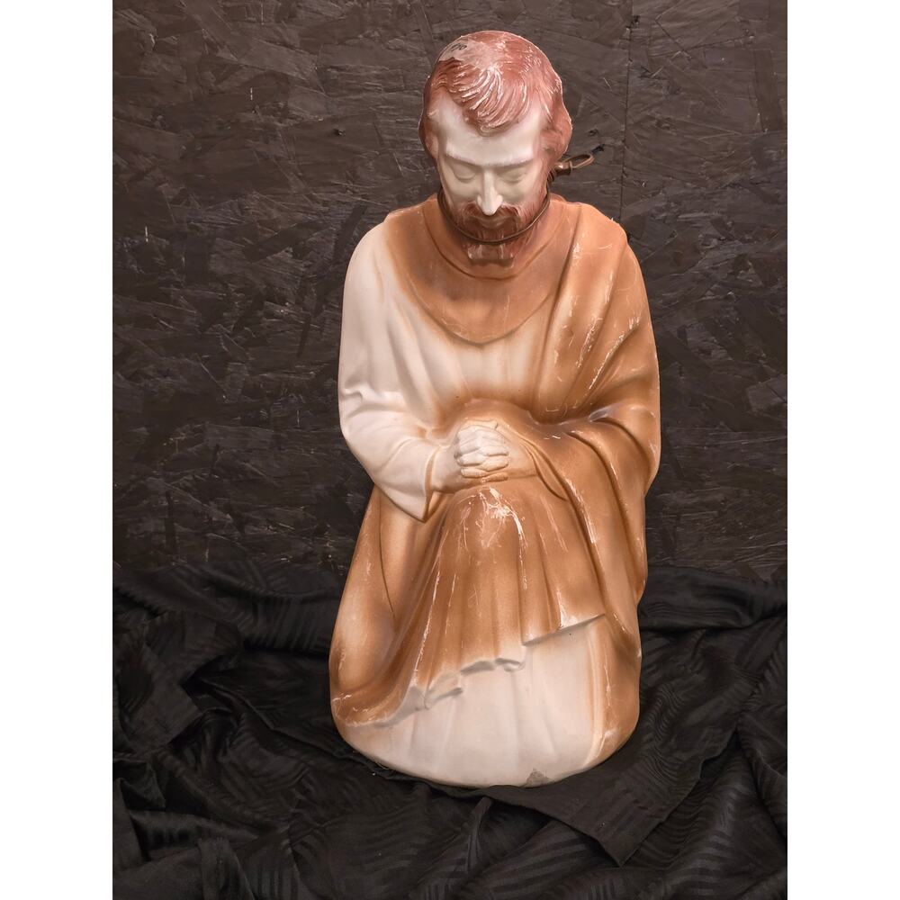 Joseph Nativity Christmas Scene Blow Mold Lighted Outdoor Yard Decor Vintage 26"